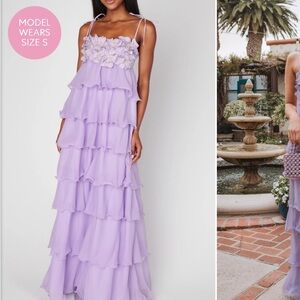 Show Me Your Mumu Gabriella Maxi Dress in Lilac Enchanted Embellishment